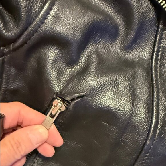 Harley-Davidson Black Leather Jacket with Silver Accents. 2002 Hacienda - Picture 9 of 13